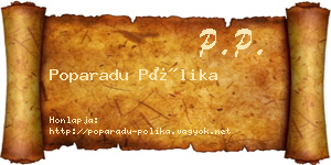 Poparadu Pólika névjegykártya